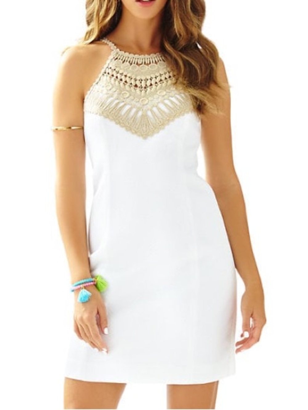 Lilly Pulitzer White Crochet Yoke Mini Dress
